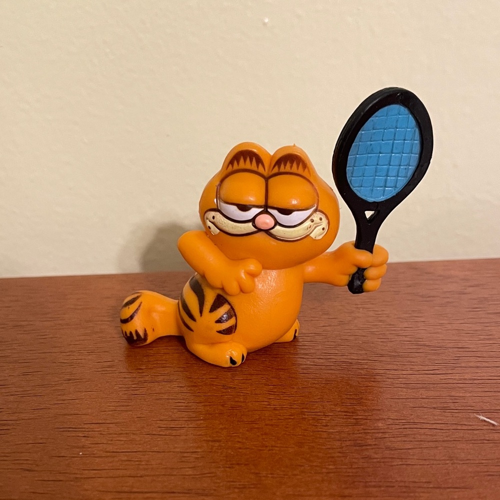 Vintage Early 1980s Collectible PVC Garfield Tennis Figure